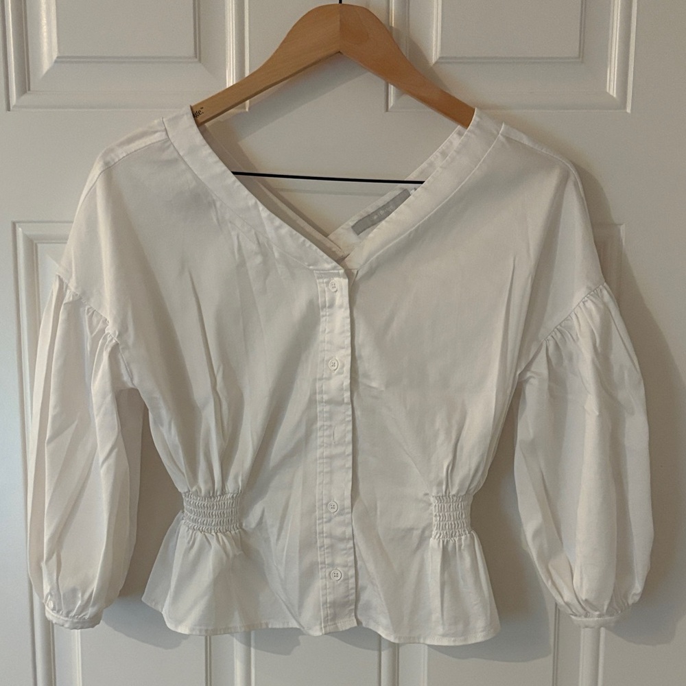 White Women's Peplum Blouse